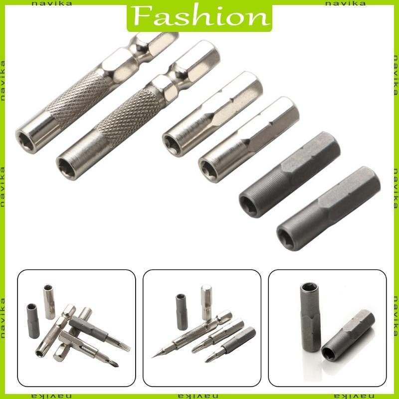 2Pcs Magnetic Socket Adapter 6.35mm to 4mm Bit 1/4Inch Screwdriver Bit Adapter