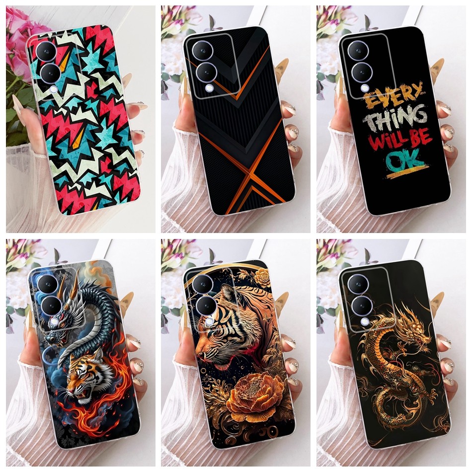 Dành Cho Vivo Y17s V2310 Cool Dragon Tiger Ốp Điện Thoại Vivo Y17S Y 17S 4G Vỏ TPU Silicon Mềm