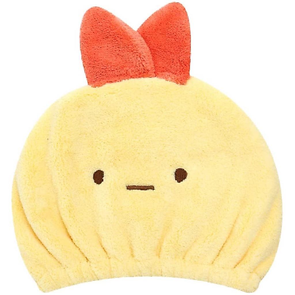 Sumikko Gurashi Ebifurai no Shippo Fluffy Towel Hair Cap for Bath, Pool & Swimming - Kids & Adults 
