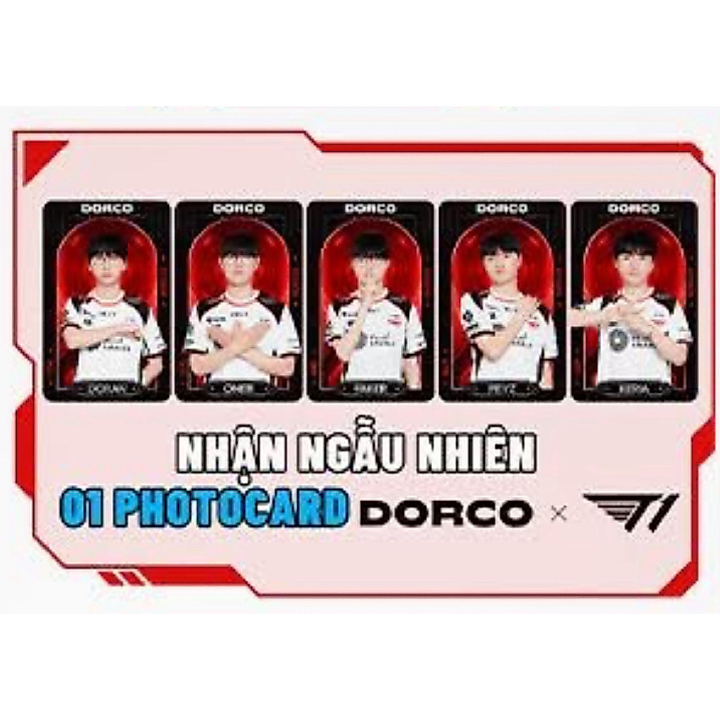Card Bo Góc T1 x Dorco Faker / Peyz / Oner / Doran / Keria