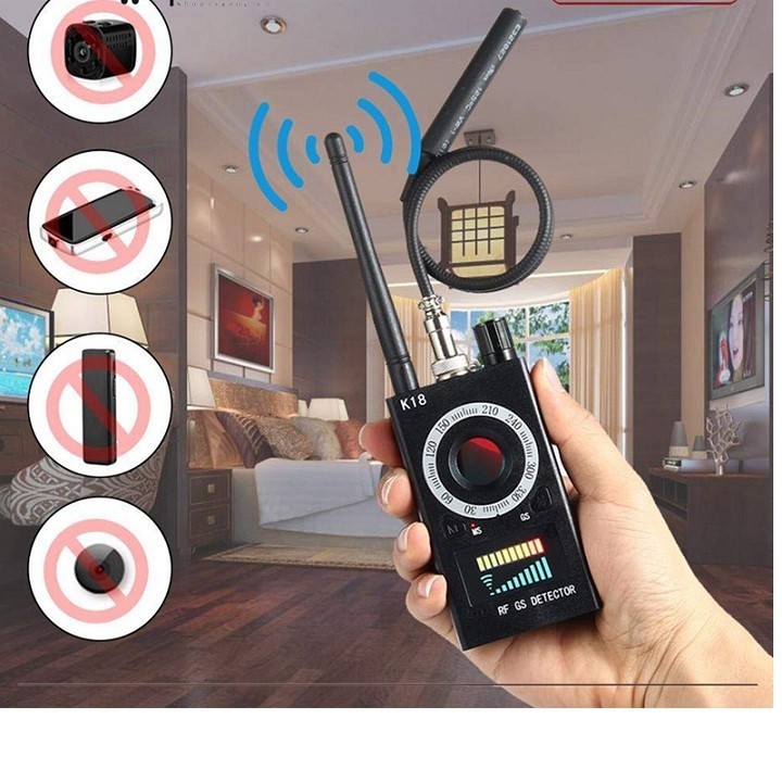 Thiết bị RF Detector K18 - Máy phát hiện Theo Dõi Camera, GPS, Nghe Lén, Định Vị K18 RF Detector