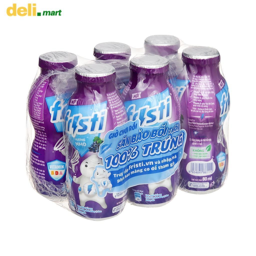 [CỰC RẺ] 6 Chai Sữa chua uống nho Fristi chai 80ml