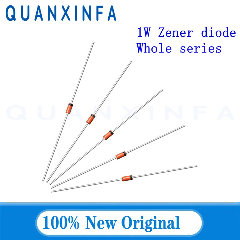 Bộ 50 1W Zener Diode DO41 3V 3V3 3V6 3V9 4V3 4V7 5V1 5V6 6V2 6V8 7V5 8V2 9V1 10V 11V 12V 13V 15V 16V