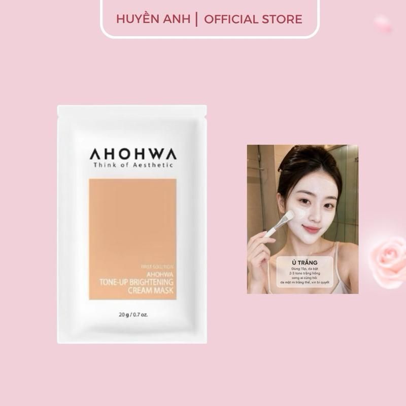 Gói Mặt Nạ Ủ Trắng Mặt Dạng Kem AHOHWA Tone-Up Brightening Cream Mask