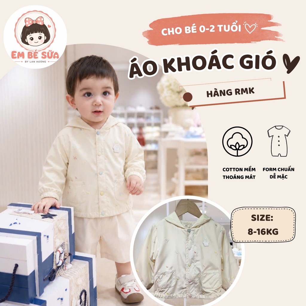 Áo khoác gió Ettoi Rmk cho bé trai/ gái từ 8kg