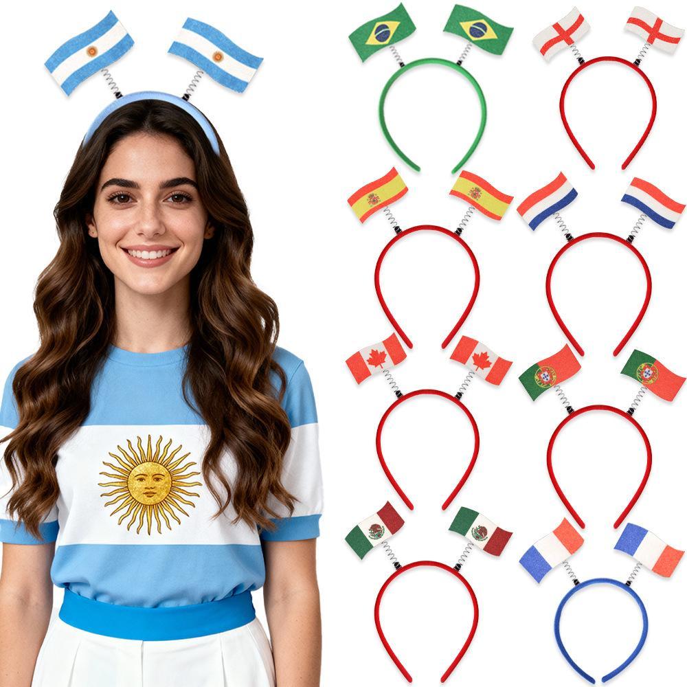 Băng đô Bendera Piala Dunia 2026 Aksesori Rambut Fan Bola Team Pride Lembut Selesa