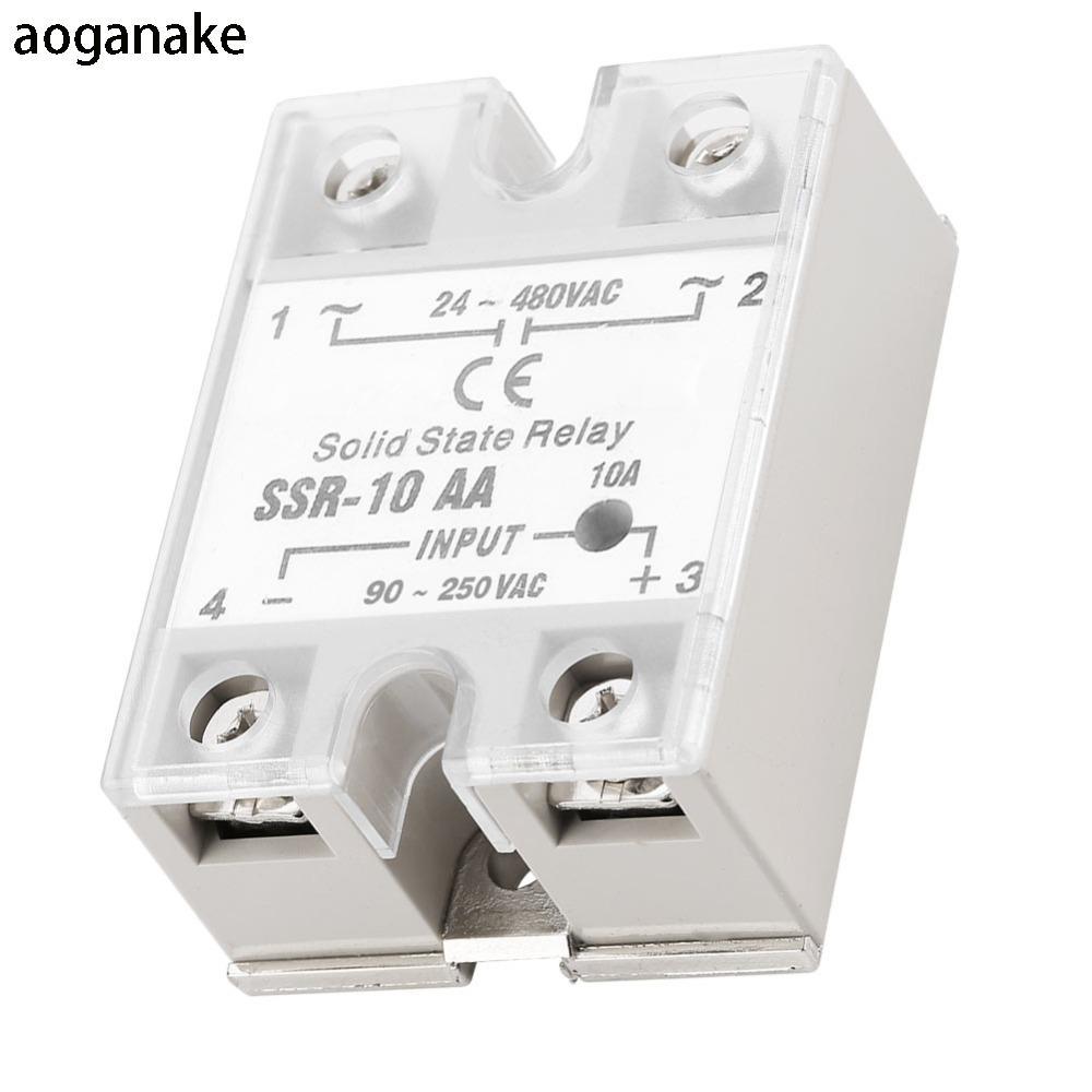 AOGANAKE Rơle trạng thái rắn AC-AC, SSR-10 Đầu ra AA 24-480V Rơle thể rắn AC, Công tắc rơle Đầu vào 