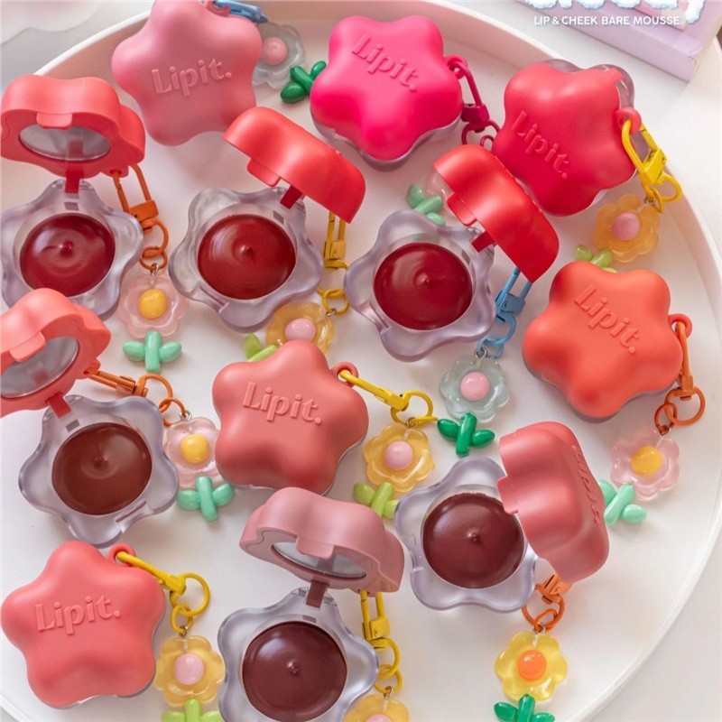 Lipit worshi Co-Branded Petal-Shaped Lip Cheek Kem công dụng kép Blush Color Rendering Multi-Sử dụng