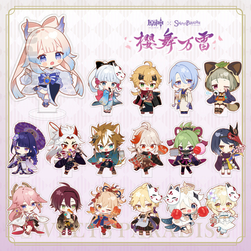 Mô Hình Acrylic Genshin Impact Dessert Series – Standee Lumine, Yae Miko, Phụ Kiện Anime [GDS]