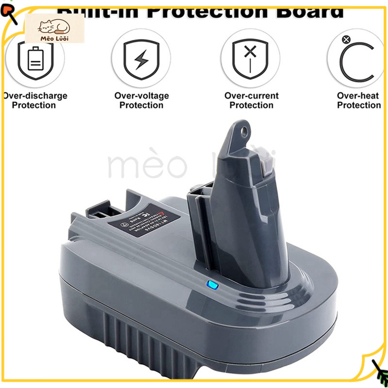mèo lườiBộ chuyển đổi V6, dùng để chuyển đổi pin lithium Makita 18V BL1850 BL1815 BL1830 thành pin D