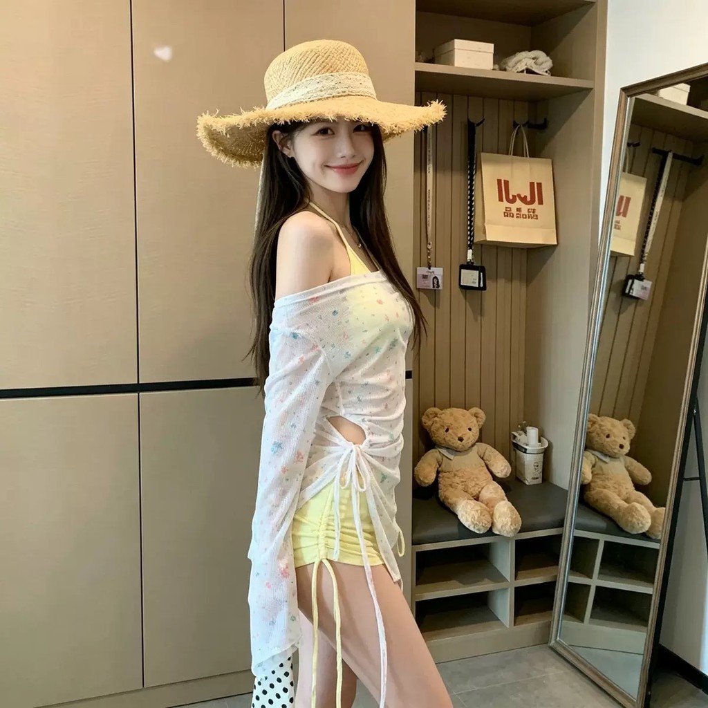 Bộ Đồ Bơi Nữ Mới (3 Món) Áo Khoác Ngoài Dài Tay Thời Trang Chống Nắng Bộ Bikini Quần Short Kiểu Nghỉ Dưỡng 647 | BigBuy360 - bigbuy360.vn