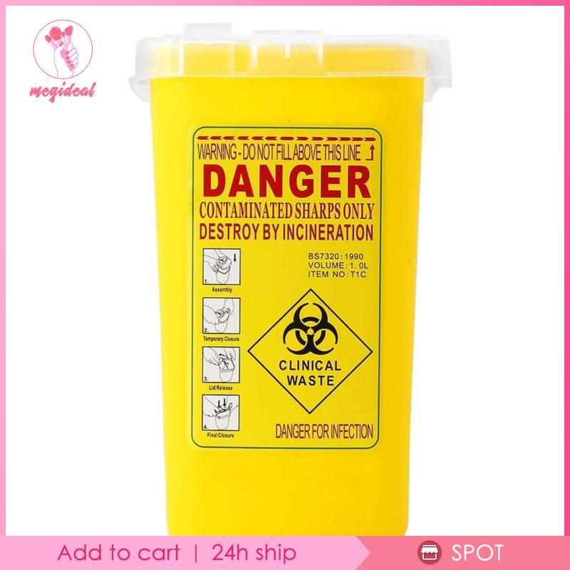 1 Quart Nhựa Sắc Nét Hộp Đựng Biohazard Xử Lý Thùng Rác Màu Vàng