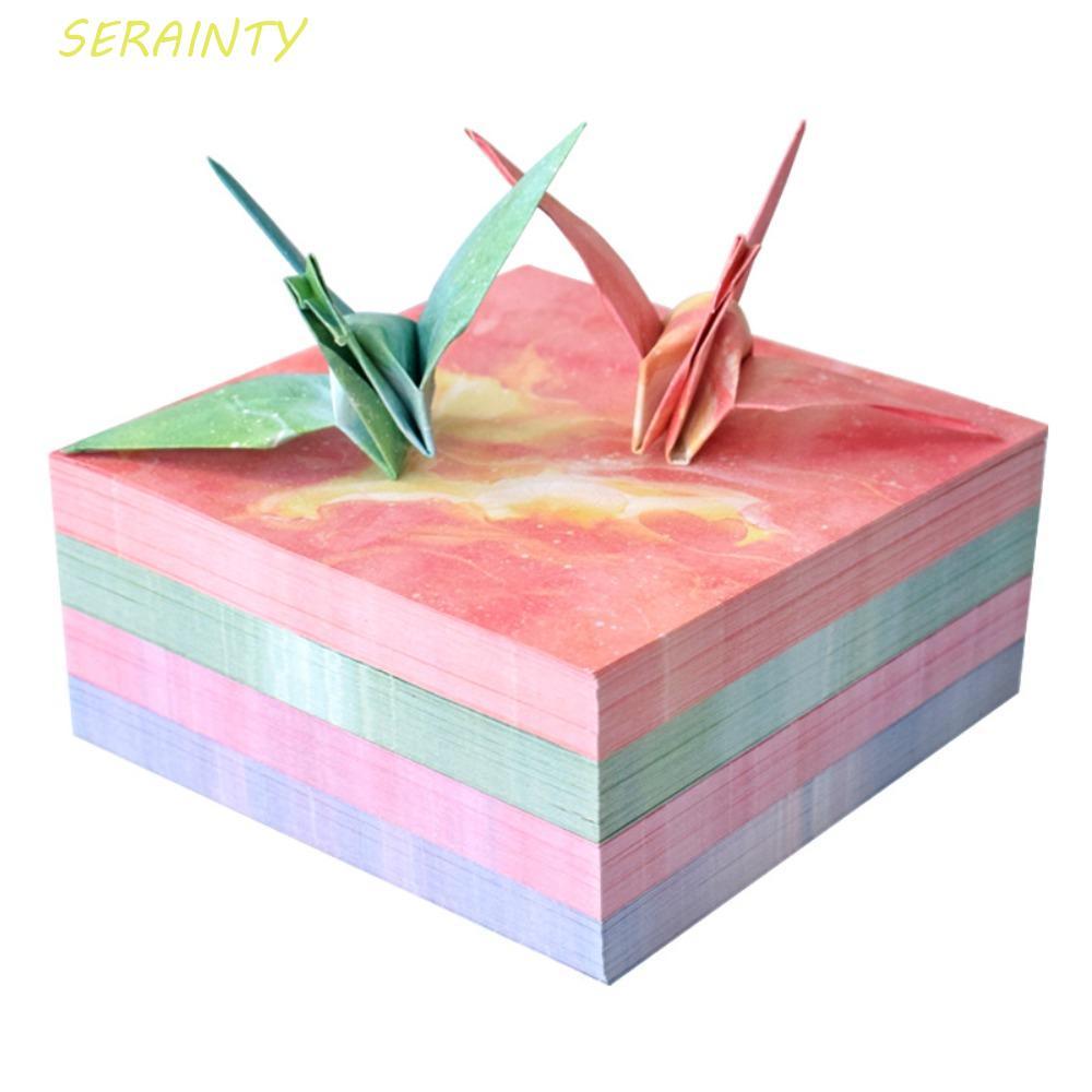 SERAINTY 400 Chiếc Giấy Gấp Nhiều Màu Sắc, Chất Liệu Nghệ Thuật Gấp Bầu Trời Đầy Sao Giấy Origami, B