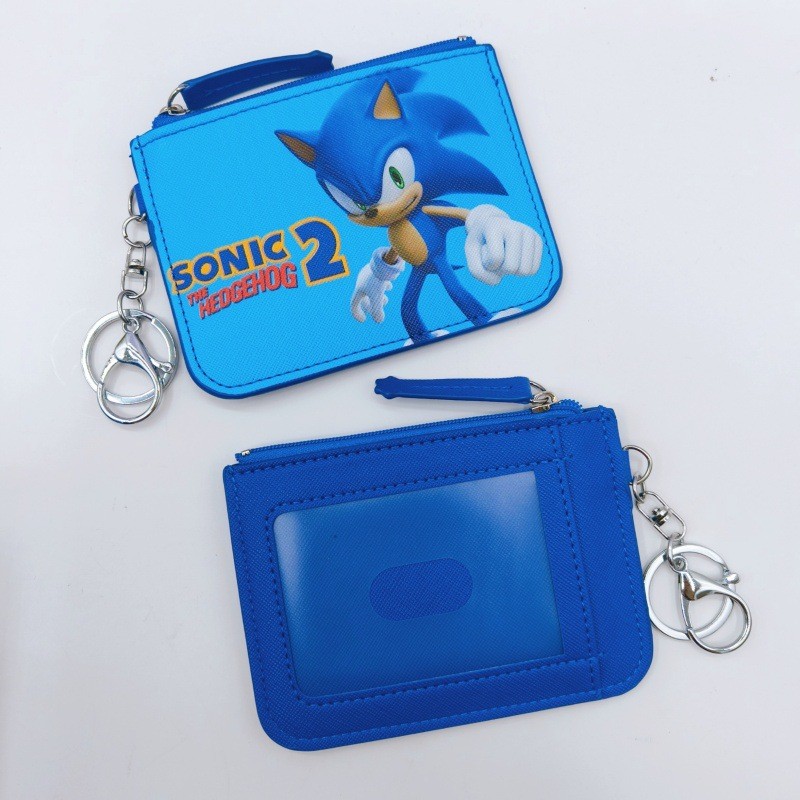 Sonic Trẻ Em Túi Đựng Tiền Xu Ezlink Ví Đựng Thẻ Có Móc Khóa Da Pu Chống Thấm Nước Đa Năng Ví Đựng T