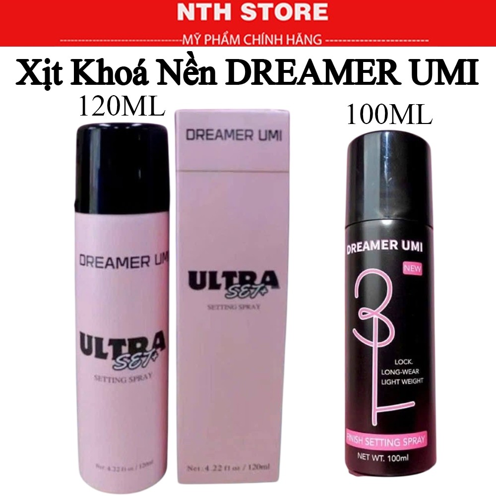 sufur Xịt khóa nền Dreamer Umi Mẫu Mới 120ml  - Xịt cố định makeup Dreamer Umi giữ lớp trang điểm