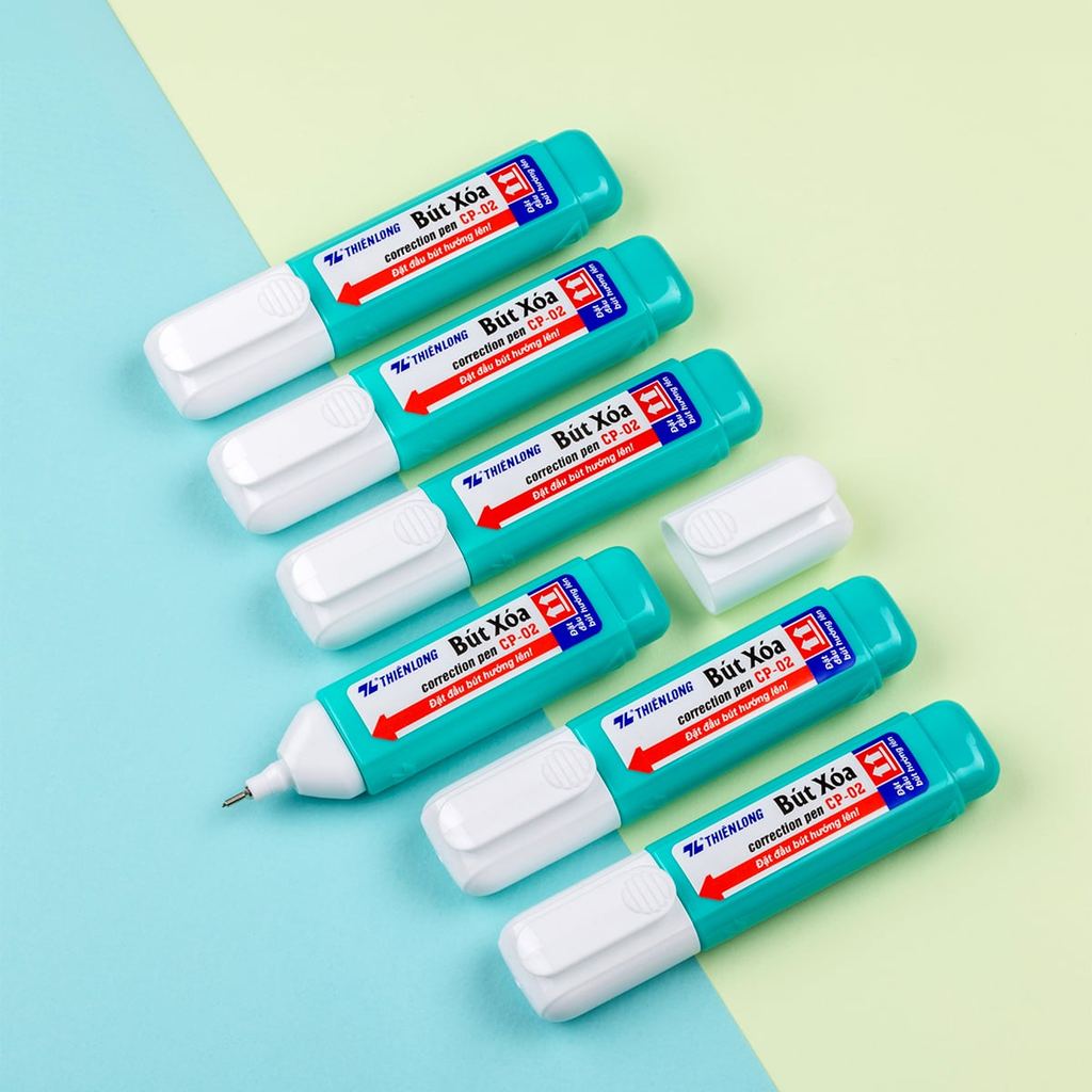 Bút xóa Thiên Long CP-02,mực xóa nhanh khô, che phủ tốt, không độc hại và an toàn, kiểu dáng thân dẹ