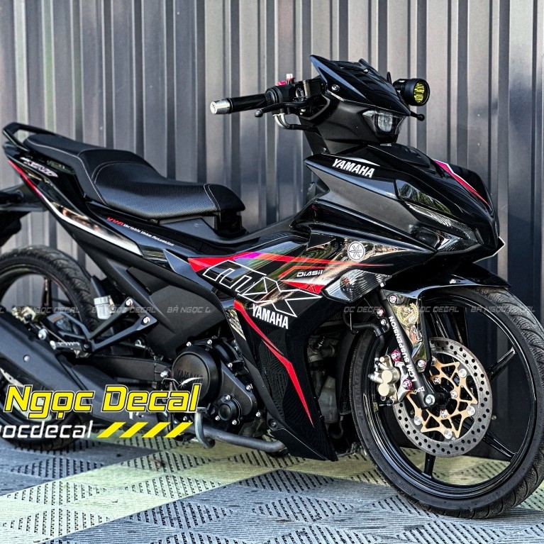 Tem Mx King 155 tem dán xe Ex155 Y16zr màu Đen bóng tem dán rời 3 lớp