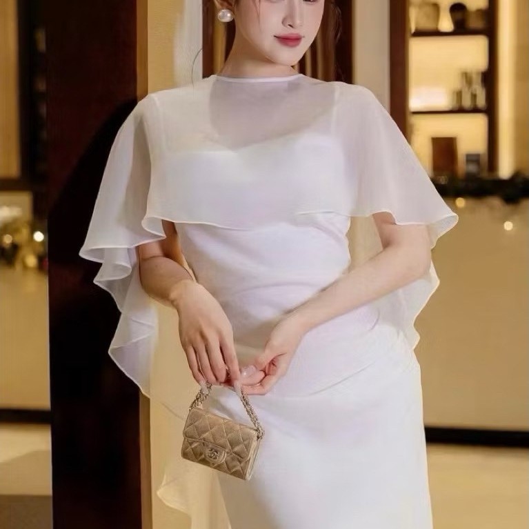 VM BENVN - AC2 ÁO CHOÀNG TƠ ÁNH KIM MỎNG, ÁO MẶC NGOÀI VÁY