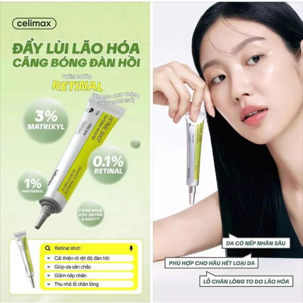 Tinh chất chống lão hoá retinol vi gai CELIMAX RETINOL SHOT SERUM/ RETINAL SHOT BOOSTER #CX05