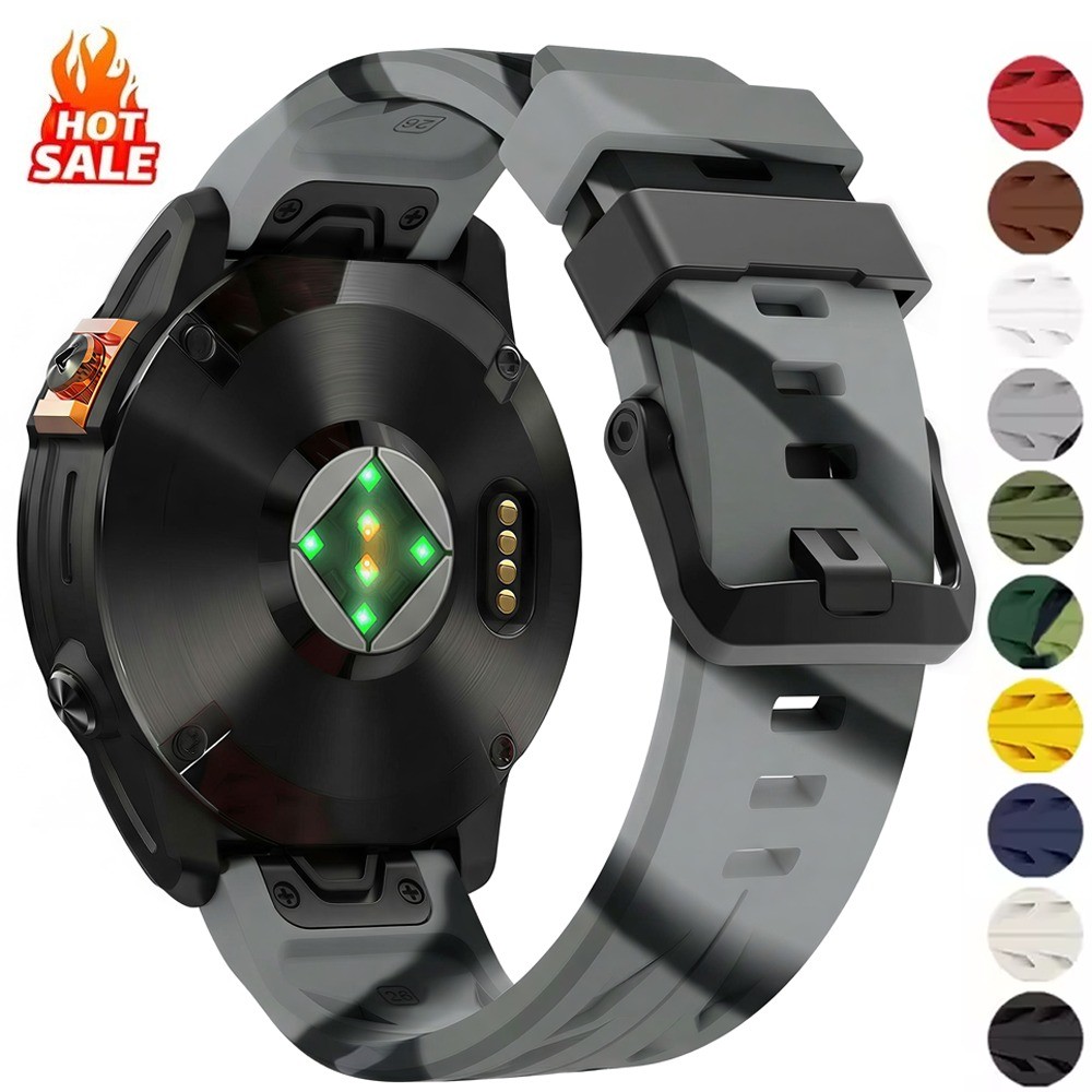 Dây đeo silicon thể thao 22 / 26mm cho Garmin Fenix 8 47mm / 7 / 6 / 5 Dây đeo phù hợp nhanh cho Gar