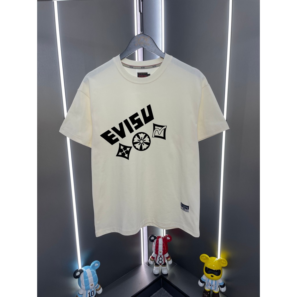 Evisu Evisu 2026 Phong Cách Mới Chữ Seagull In Hoa Cổ Tròn Tay Ngắn 0A9B