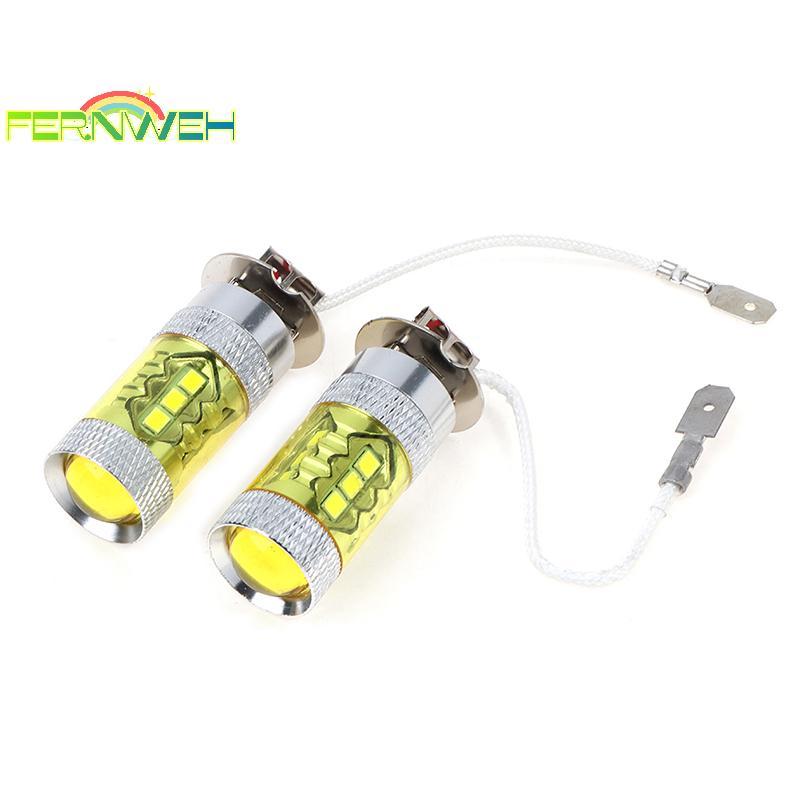 [Fernweh] 2 Đèn LED Sương Mù 12-24V H3 80W 16 Đèn LED Ô Tô SMD Màu Vàng Công Suất Cao [MỚI]