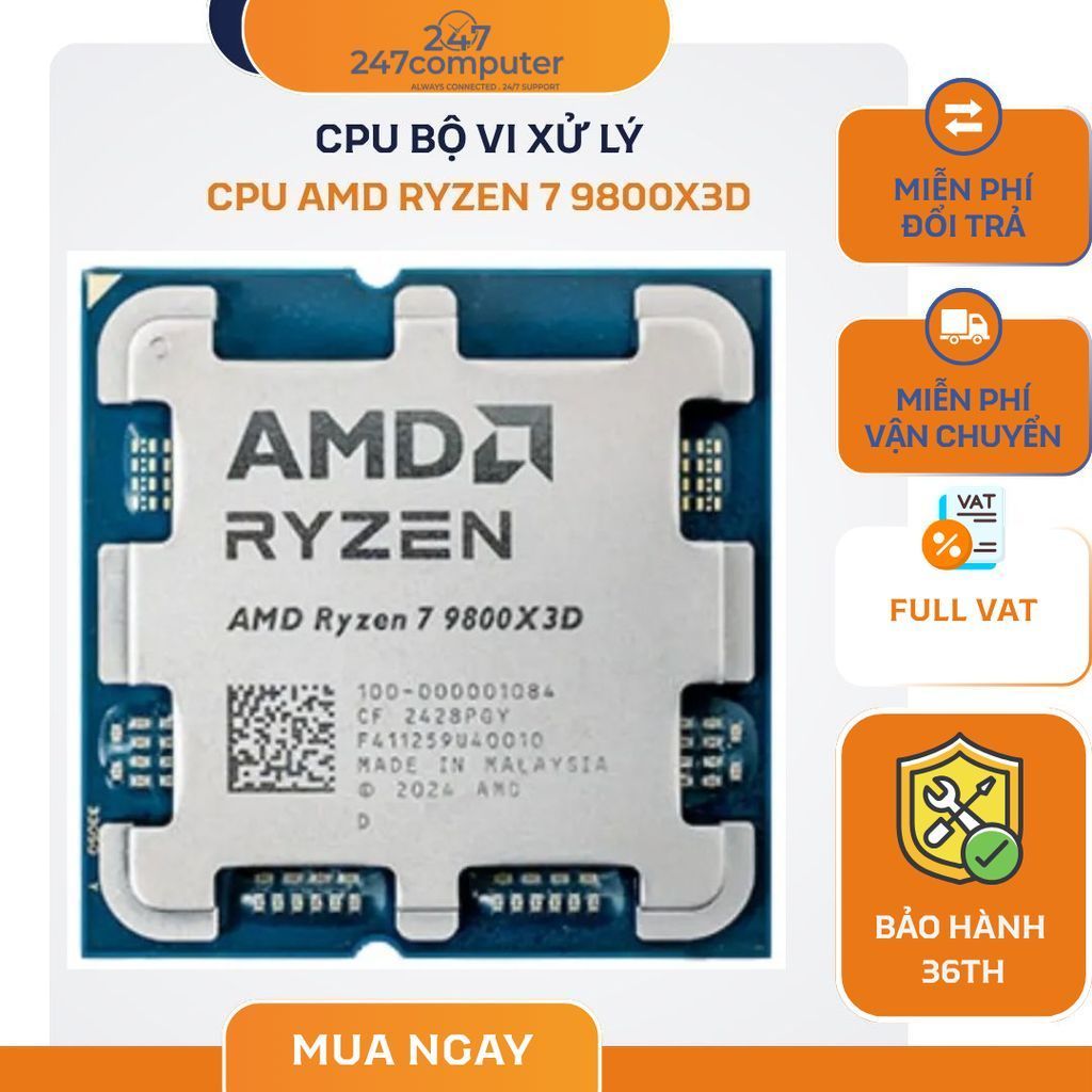 (FULL VAT) Chip vi xử lý AMD RYZEN 7 9800X3D Tray new