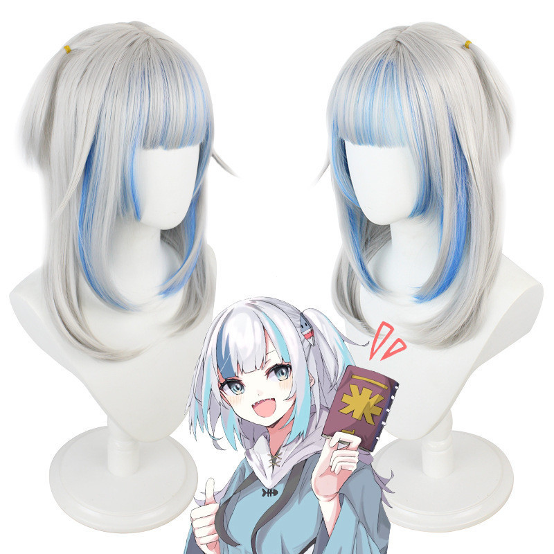Hololive Virtual Idol cos Tóc giả Gradient Gawr Gura · Gura vtuber Gawr Gura [yfY]