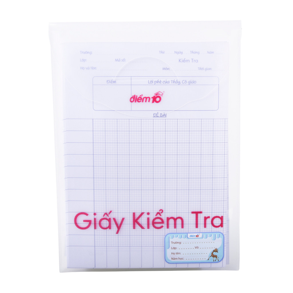 Giấy kiểm tra Điểm 10 TP-GKT04 5 ô ly vuông/ TP-GKT05 - Dòng kẻ ngang 7mm