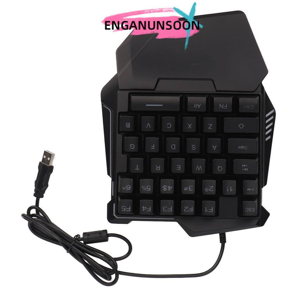 Bàn phím chơi game một tay ENGANUNSOON, Bàn phím chơi game có dây USB có đèn nền, Bàn phím chơi game