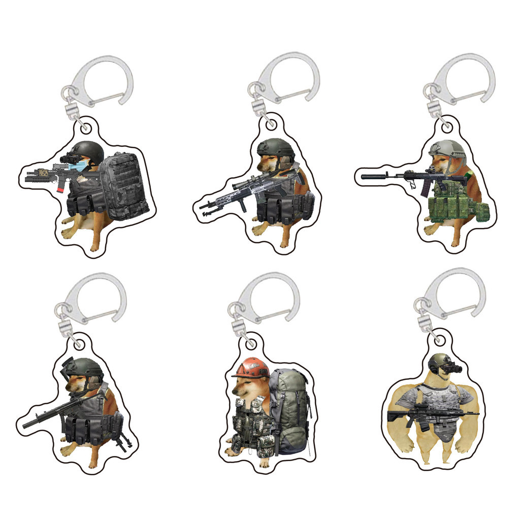 Arena Breakout Balltze Cheems Funny Dog Meme Acrylic Keychain Bag Charms Cute Pendant Key Chain Souv