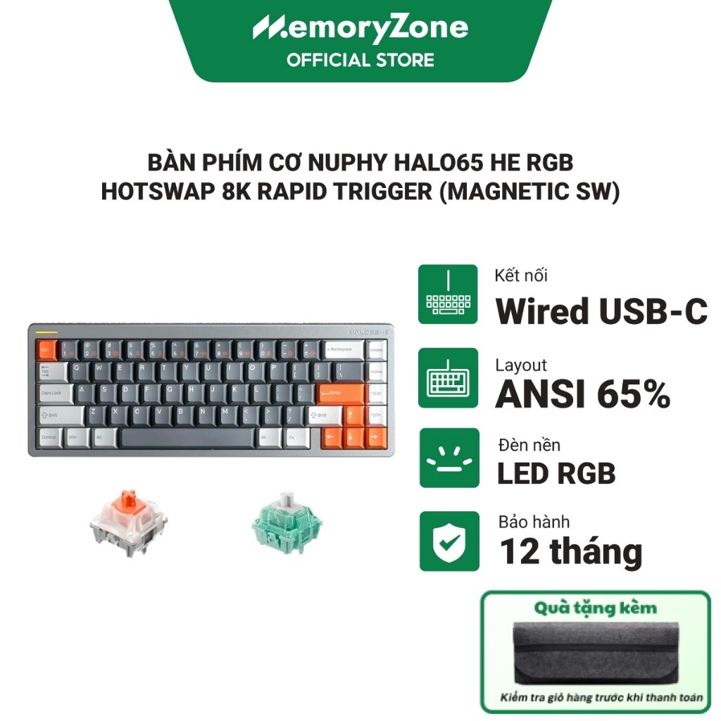 [CHÍNH HÃNG] Bàn phím cơ NuPhy Halo65 HE RGB Hotswap 8K Rapid Trigger (Magnetic Sw) - Bảo hành 12 th