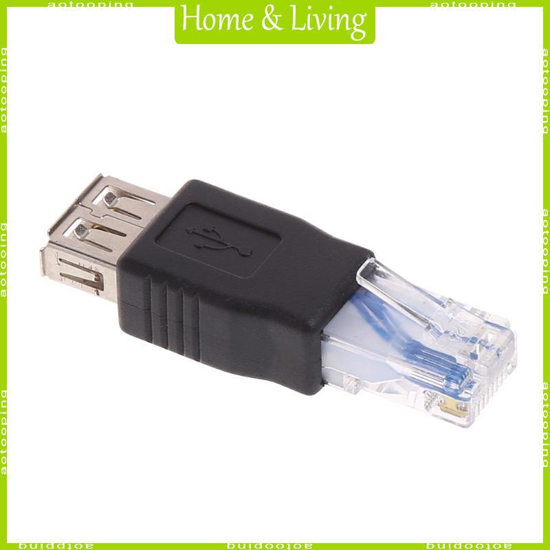 AOTO 1 PC USB sang Ethernet Adapter USB sang RJ45 Adapter USB 2 0 Nữ sang LAN RJ45 8P8C Nam Pha Lê E