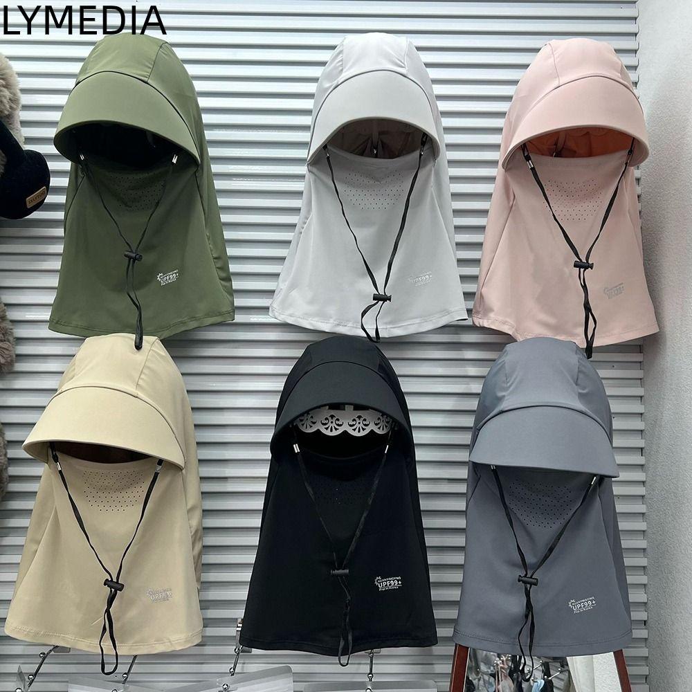 LYMEDIA Full Head Face Cover, Mũ chống nắng cổ & mặt thoáng khí, Mũ chống nắng chống tia cực tím nhẹ