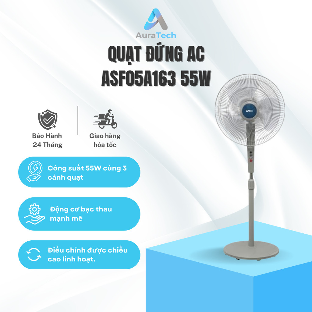 Quạt đứng AC ASF05A163 55W - 3 mức gió - Bảo hành 24 tháng