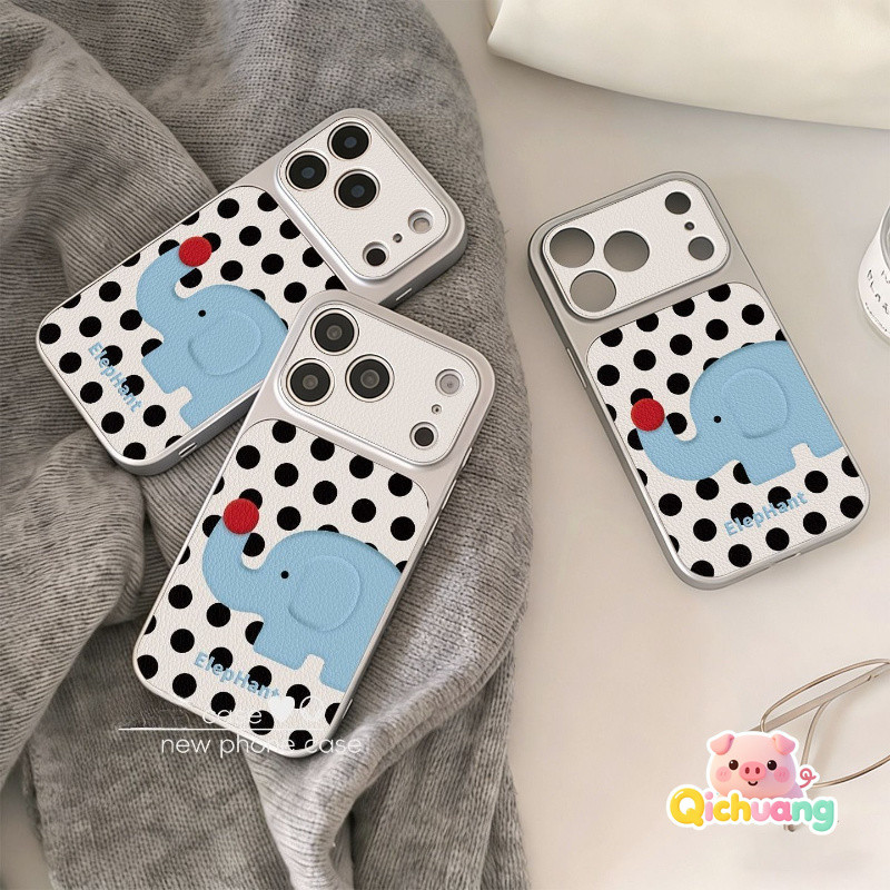 Ốp Lưng Da Voi Màu Xanh Chấm Bi Dễ Thương Cho OPPO A6 A6i A6S A6T A6X A5 A5M A5S A5X A5i A3 A3X A3S 