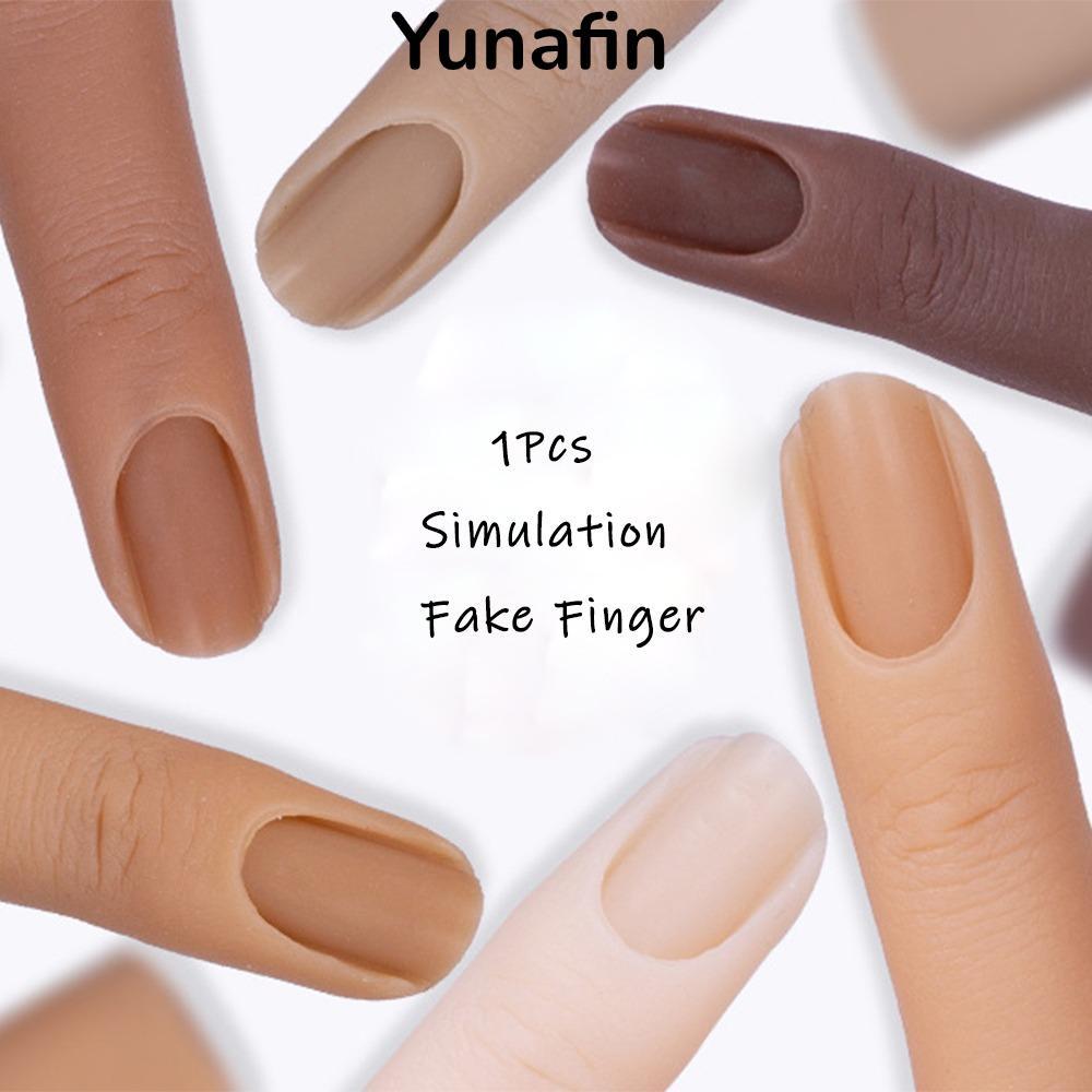 YUNAFIN 1 Cái Ngón Tay Giả Chuyên Nghiệp 6 Màu Gel Mẫu Thực Hành Ngón Tay Giả