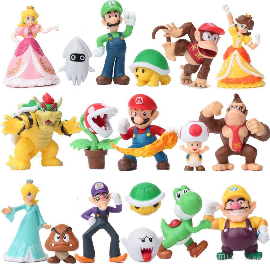 18 Mario Mario Trò Chơi Series Nhân Vật Đồ Trang Trí Búp Bê Super Mario Nhân Vật Mẫu Đồ Trang Trí