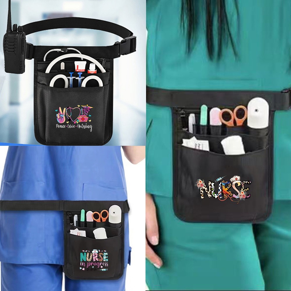 Nurse Waist Pouch Organizer with Adjustable Waist Strap Multi Pocket Waist Organizer Belt Nurse Fann