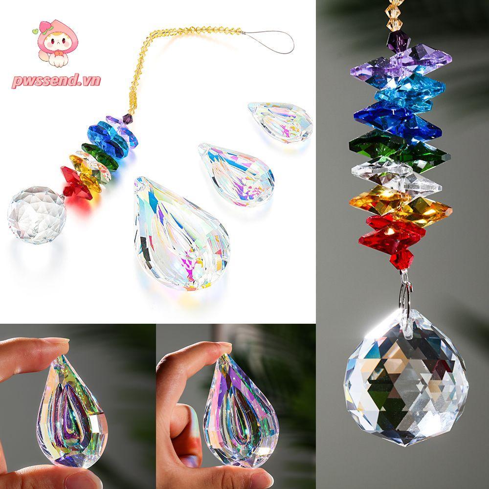 Đèn chùm PWSEND Crystal Rainbow Sun Catcher Ball Prism