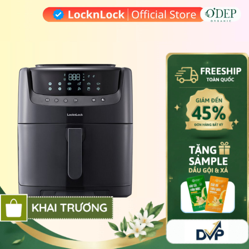 Nồi chiên không dầu LocknLock có chức năng hấp 7L Chính hãng EJF881BLK     - SHOP DVP