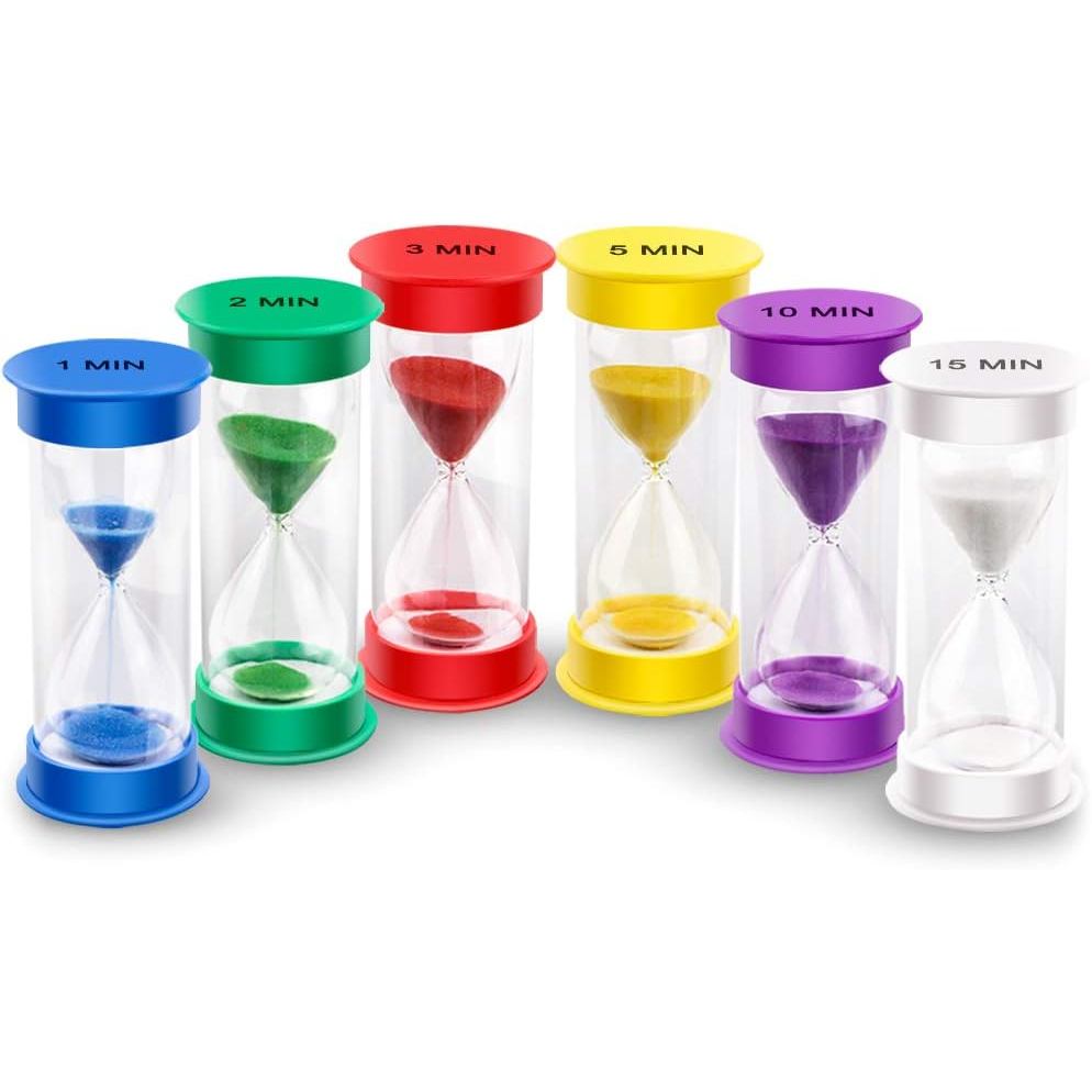 Hẹn giờ cát EMDMAK, Đồng hồ cát Acrylic Hẹn giờ cát đầy màu sắc 1 phút / 2 phút / 3 phút / 5 phút / 