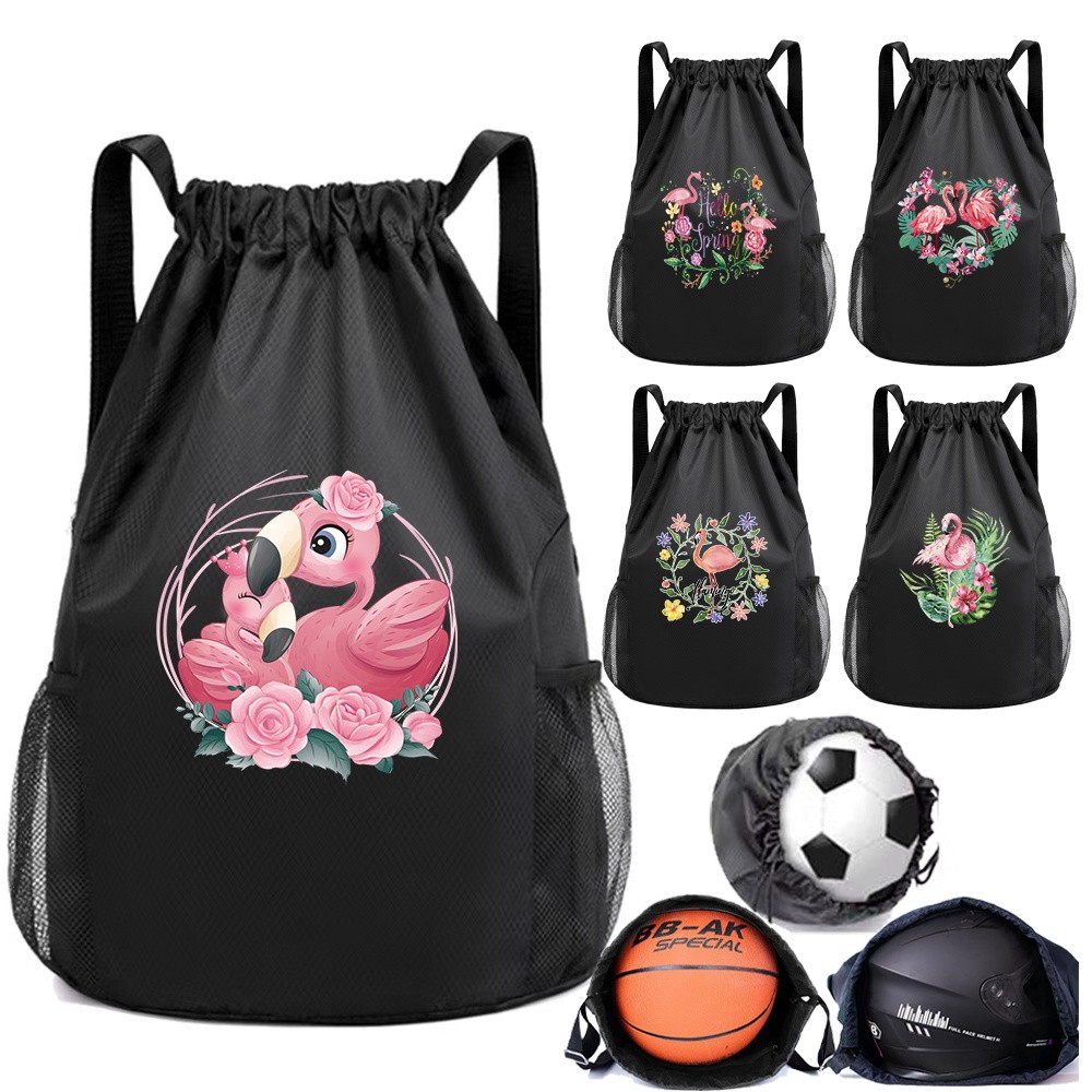 Dynamic Drawstring Basketball Backpack Lightweight A Good Partner For Practical Use Flamingo series 