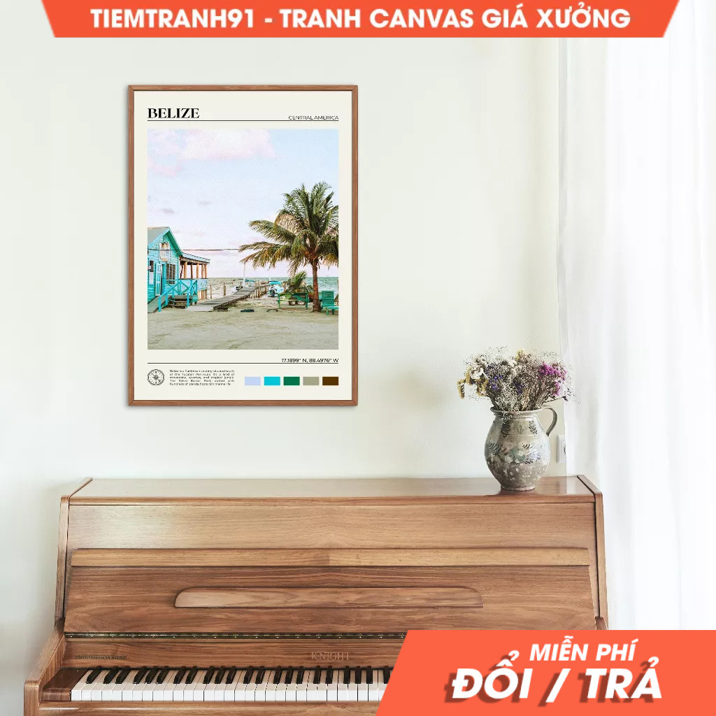 Tranh treo tường, Oil Paint, Belize Wall Art, Belize Poster, Belize Photo, Belize Wall Decor, Centra