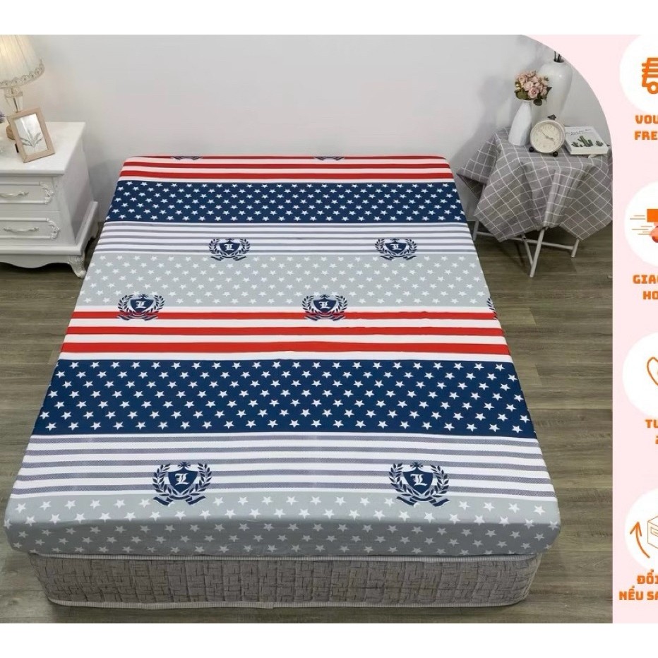 Ga chun bọc đệm kích thước 1m2 x 2m  ,ga giường đơn , ga giường bé