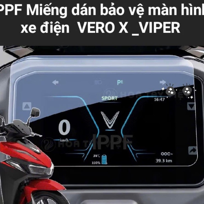 Miếng dán PPF VERO X -VIPER ,Miếng dán PPF màn hình xe điện Vinfast  Vero X - Viper.