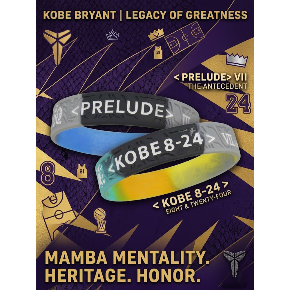 Kobe 8-24 Silicone Vòng Tay Bóng Rổ Đồ Dùng Quạt Thể Thao Chống Thấm Nước Dây Đeo Tay Bộ Sưu Tập Ngô