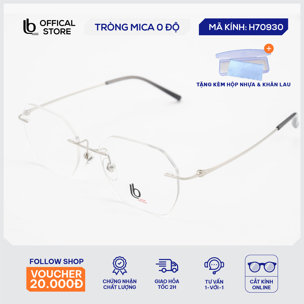 Kính gọng lục giác LB Eyewear H70930 kính kim loại  thời trang chất liệu nhẹ, có thể lắp tròng chống