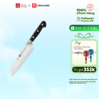 Dao santoku có viền lưỡi lao zwilling pro - 18cm