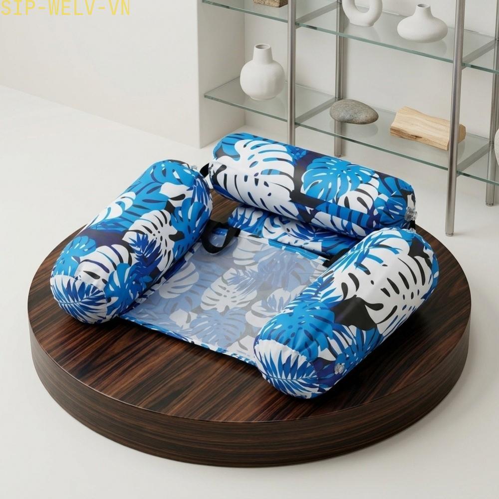 {WELV}Inflatable Lounge Chair Three Tube Design Foldable Backrest for Water Relaxation